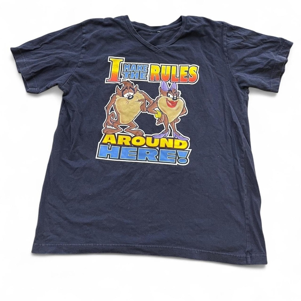 Warner brother Navy Looney Tunes Tasmanian Devil and Taz cartoon tee7